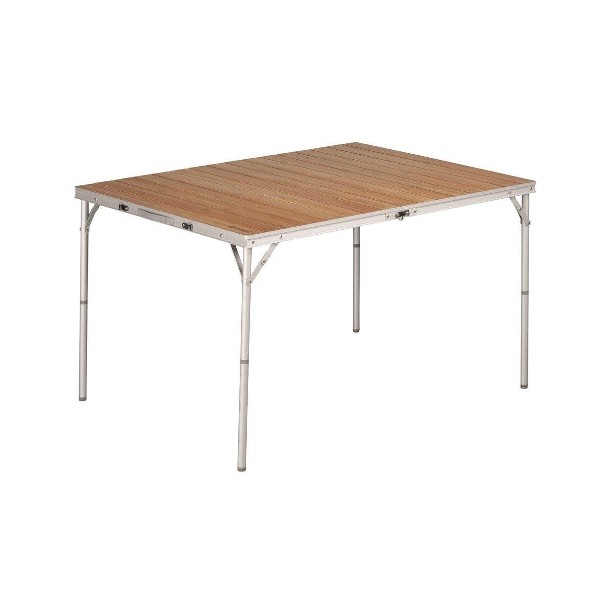 Outwell Calgary L i brunt, stort flatpakket campingbord i bambus og aluminium
