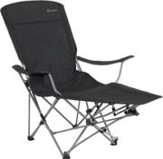 Svart Outwell Catamarca Lounger med integrert fotstøtte som løftes automatisk