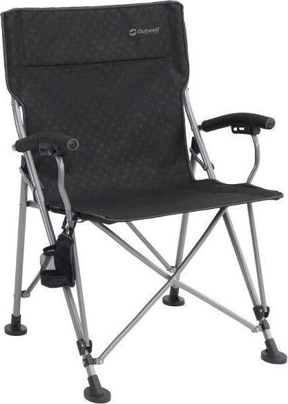 Svart Outwell Campo XL campingstol med polstrede armlener