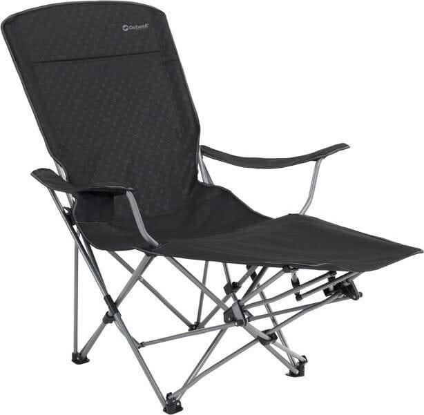 Svart Outwell Catamarca Lounger med integrert fotstøtte som løftes automatisk