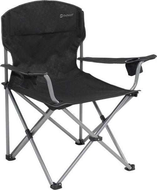 Svart Outwell Catamarca XL stol med stålramme og koppholder