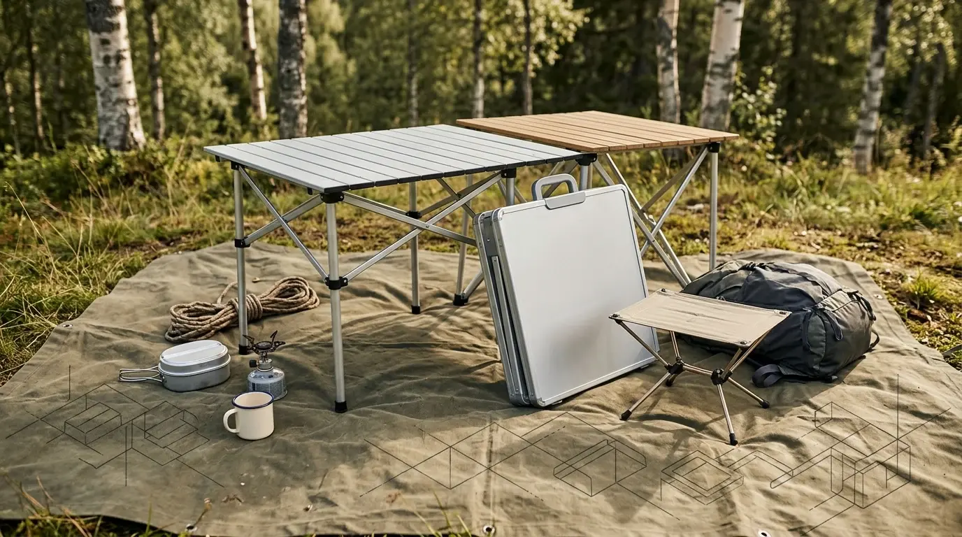 Campingbord test 2026 – bordtyper, pakkmål og makslast | Campingstol.no